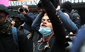 Trump Rally and Protest : Times Square : New York :  Photos : Richard Moore : Photographer